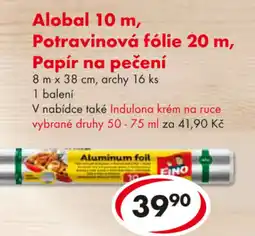 CBA Alobal 10 m, Potravinová fólie 20 m, Papír na pečení nabídka