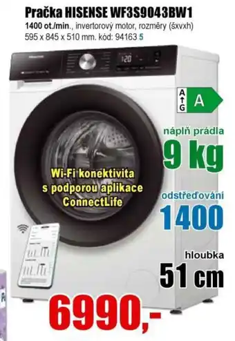 EVA Pračka HISENSE WF3S9043BW1 nabídka