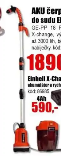 EVA AKU čerpadlo do sudu Einhell nabídka