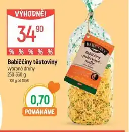 Globus Babiččiny těstoviny nabídka