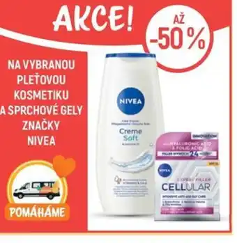 Na vybranou pleťovou kosmetiku a sprchové gely značky Nivea