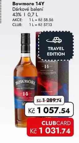 TRAVEL FREE Bowmore 14Y Dárkové balení 43% nabídka