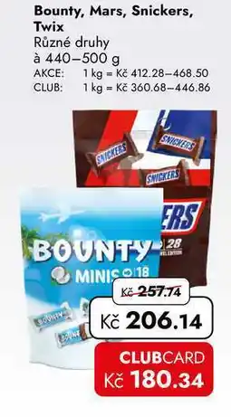 TRAVEL FREE Bounty, Mars, Snickers, Twix Různé druhy à nabídka