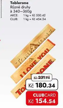 TRAVEL FREE Toblerone Různé druhy à nabídka