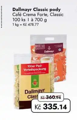 TRAVEL FREE Dallmayr Classic pody Café Crema Forte, Classic 100 ks à nabídka