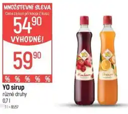 Globus YO sirup nabídka