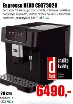 EVA Espresso BEKO CEG7302B nabídka