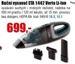 EVA Ruční vysavač ETA 1442 Verto Li-Ion nabídka