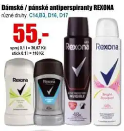 EVA Dámské / pánské antiperspiranty Rexona nabídka