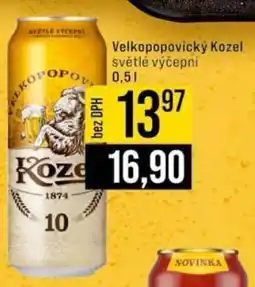 Jip Velkopopovický Kozel světlé výčepní nabídka