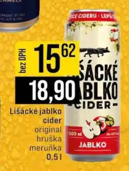 Jip LIŠÁCKÉ JABLKO Cider nabídka