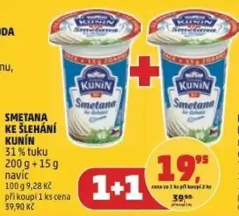 Penny Market Smetana ke šlehání Kunin nabídka