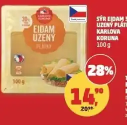 Penny Market Sýr eidam 30% uzený plátky Karlova Koruna nabídka