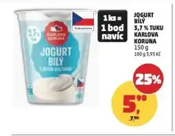 Penny Market Jogurt bílý 3.7% tuku Karlova Koruna nabídka