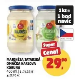 Penny Market Majonéza,tatarská omáčka Karlova Koruna nabídka