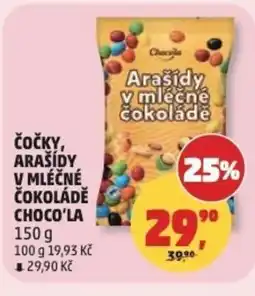 Penny Market Čočky, arašídy v mléčné čokoládě Choco'la nabídka