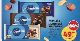 Čokoláda studentská pečeť Orion
