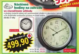 Norma Nástěnné hodiny na zahradu ve starožitném vzhledu nabídka