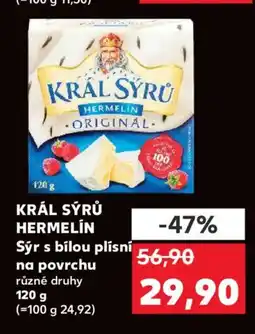 Kaufland KRÁL SÝRŮ HERMELÍN Sýr s bílou plísní na povrchu nabídka