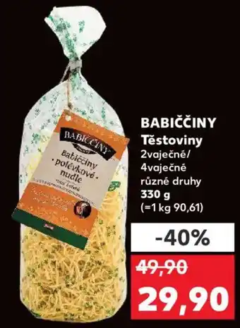 Kaufland BABIČČINY Těstoviny nabídka