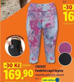Lidl CRIVIT Funkční capri legíny nabídka