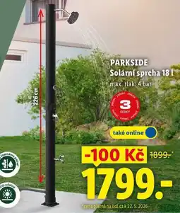 Lidl PARKSIDE Solární sprcha nabídka