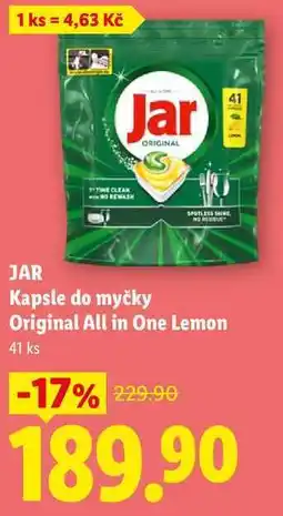Lidl JAR Kapsle do myčky Original All in One Lemon, 41 ks nabídka