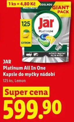 Lidl JAR Platinum All In One Kapsle do myčky nádobí, 125 ks nabídka