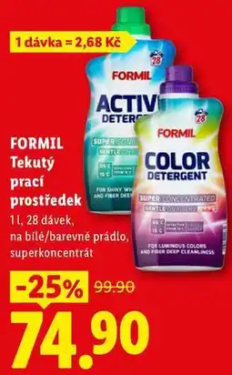 Lidl FORMIL Tekutý prací prostředek 1 l/28 dávek nabídka