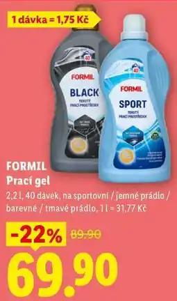 Lidl FORMIL Prací gel 2,2 l/40 dávek nabídka