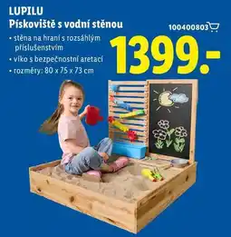 Lidl LUPILU Pískoviště s vodní stěnou nabídka