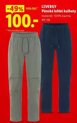Lidl LIVERGY Pánské lehké kalhoty nabídka