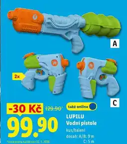 Lidl LUPILU Vodní pistole nabídka