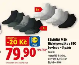 Lidl ESMARA MEN Nízké ponožky s BIO bavlnou - 5 párů nabídka