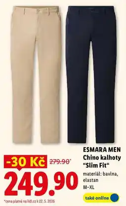 Lidl ESMARA MEN Chino kalhoty Slim Fit nabídka