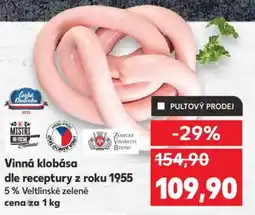 Kaufland Vinná klobása dle receptury z roku 1955 nabídka