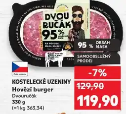 Kaufland KOSTELECKÉ UZENINY Hovězí burger nabídka