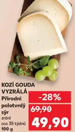 Kaufland KOZÍ GOUDA VYZRÁLÁ Přírodní polotvrdý sýr nabídka