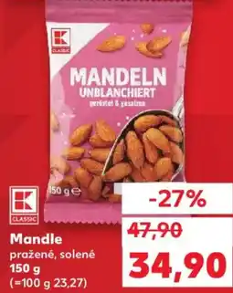Kaufland Mandle pražené, solené nabídka