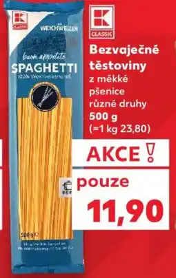 Kaufland Bezvaječné těstoviny nabídka