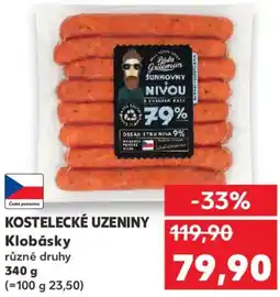 Kaufland KOSTELECKÉ UZENINY Klobásky nabídka