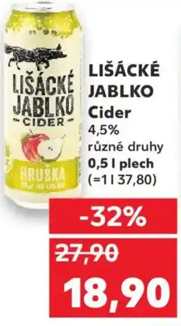 Kaufland LIŠÁCKÉ JABLKO Cider 4,5% nabídka