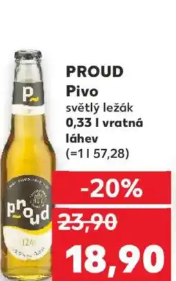 Kaufland PROUD Pivo světlý ležák nabídka