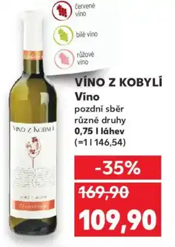 Kaufland VÍNO Z KOBYLÍ Vino nabídka