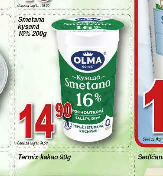 Lidl Smetana kysaná 16% nabídka