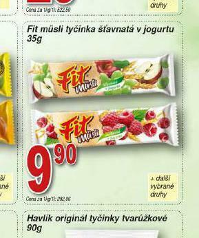 Lidl Fit müsli tyčinka šťavnatá v jogurtu nabídka
