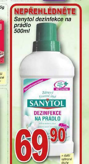 Lidl Sanytol dezinfekce na prádlo nabídka