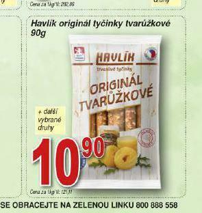 Lidl Havlík originál tyčinky tvarůžkové nabídka