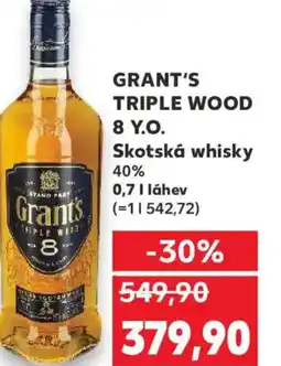 Kaufland GRANT'S TRIPLE WOOD 8 Y.O Skotská whisky nabídka
