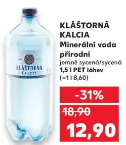 Kaufland KLÁŠTORNÁ KALCIA Minerální voda přírodní nabídka